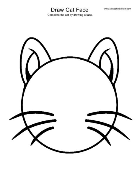 Draw Cat Face Activity More Drawing Pages Of Animals