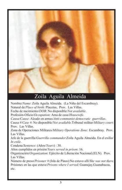Fallece La Ex Presa Política Y Combatiente Anticomunista Zoila Águila