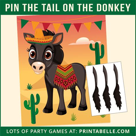 Pin The Tail On The Donkey Printable Game Printabelle