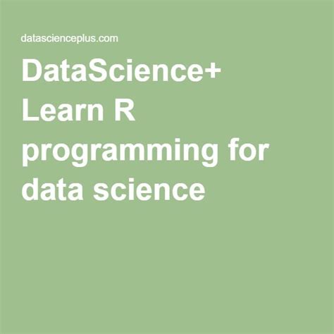 Datascience Learn R Programming For Data Science Data Science