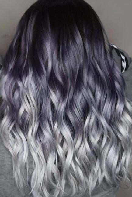 On bleached hair, the color is a bit darker than the light lavender color on the box. 55+ Trendy Hair Color Ombre Grey Purple | Popular hair ...