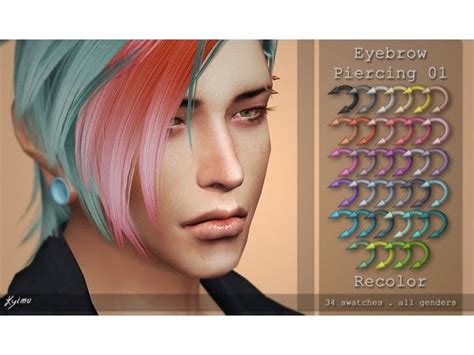 The Sims 4 Eyebrow Piercing 01 Recolors By Quirkykyimu In 2020