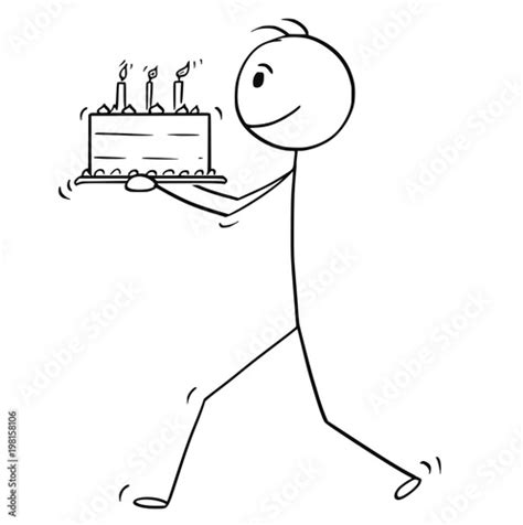 Cartoon Stick Man Drawing Conceptual Illustration Of Businessman