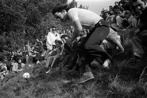 Cheese Rolling On Coopers Hill In Gloucestershire 26 May 1975 From
