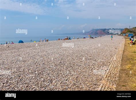 The Seafront At Budleigh Salterton An Unspoilt Small Jurassic Coast Town With A Stony Beach In
