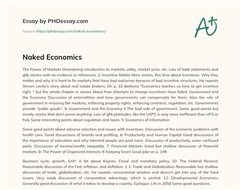 Naked Economics Words PHDessay
