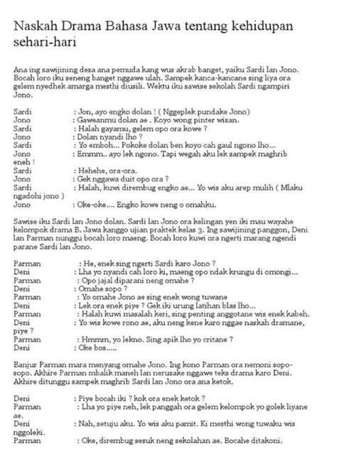 Contoh Naskah Drama Bahasa Jawa 8 Orang Lucu
