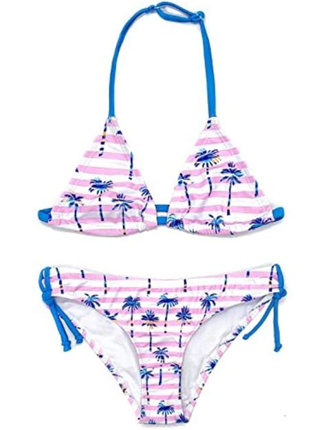 Buy Shekini Girls Swimwear Halter Triangle Bikini Leopard Print Two Piece Swimsuits Online