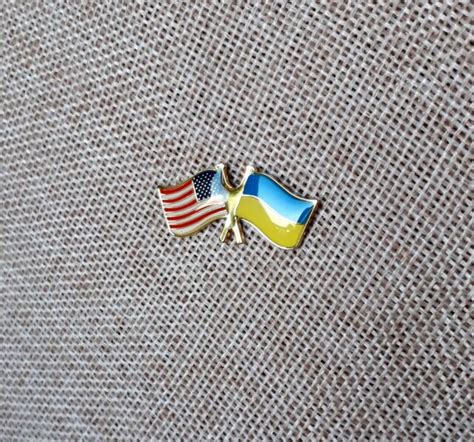 Usaandukrainian Flag Ukrainian Lapel Pin Metal Ukrainian American Badge