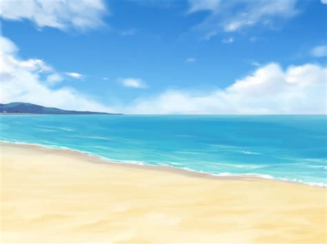 Anime Landscape Anime Sunny Beach Background