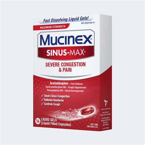 Sinus Max® Liquid Gels Severe Congestion And Pain Mucinex® Mucinex Usa