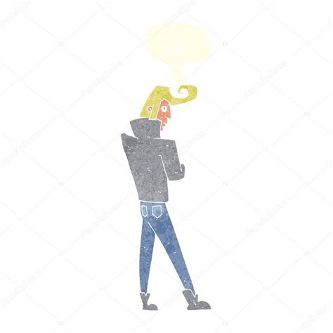 Cartoon Cool Guy With Speech Bubble Stock Vector Image By