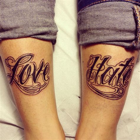 Love Hate Tattoo My Work Pinterest Tattoo