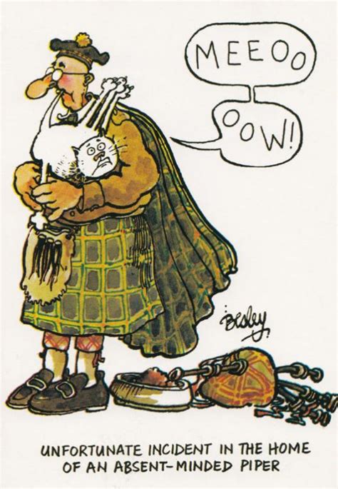 Scotsman Playing Dead Cat Corpse As Bagpipes Scottish Comic Humour