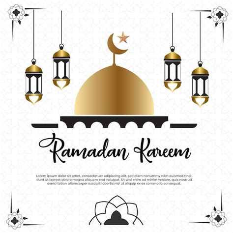 Premium Vector Vector Islamic Greeting Ramadan Kareem Card Design