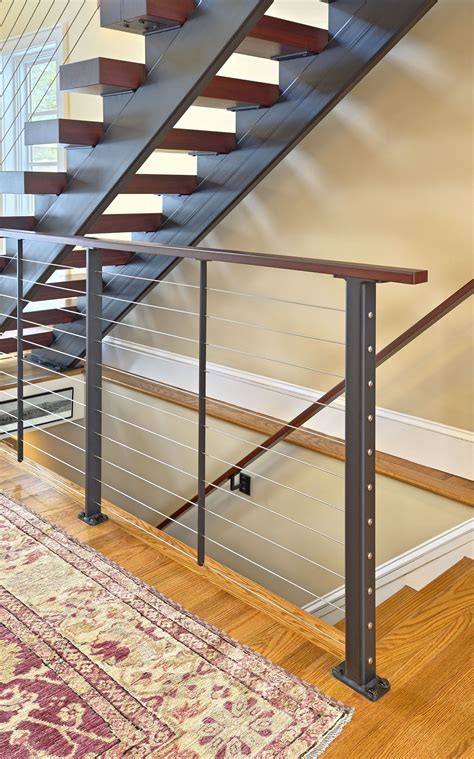 Floating Staircase And Cable Railing Katonah Ny Floating Staircase