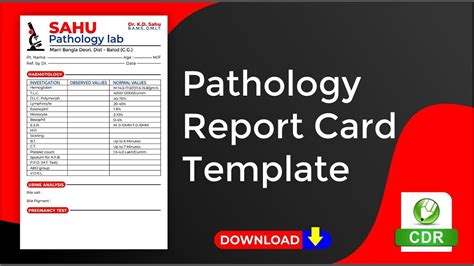 Pathology Report Card Template Free Download Pathology Report Card