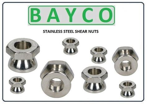 Securityvandal Proof Shear Nuts Tamper M8 M10 M12 Stainless Or