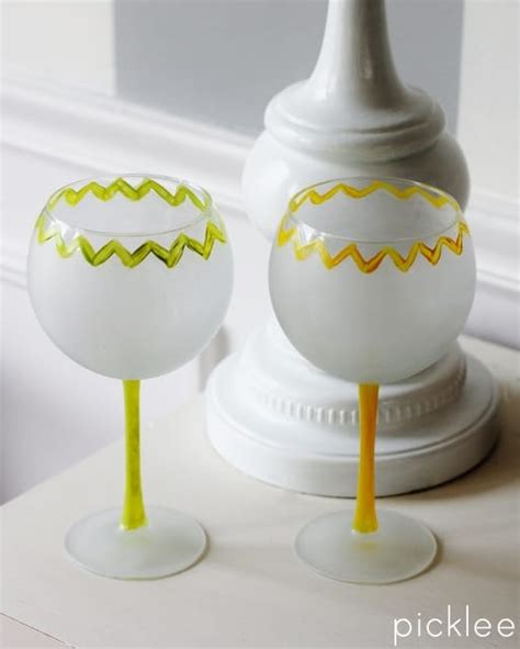 Funky Frosted Wine Glasses Diy Picklee