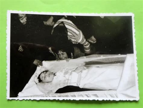 Post Mortem Funeral Dead Woman Crying Mother Coffin Casket Vintage