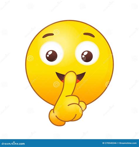 Emoticon Silence Quiet Emoji Shh Gesture Shush Silent Smiley Cartoon