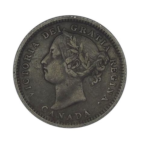 1886 Canada Canadian Queen Victoria 925 Sterling Silver 10 C Cents