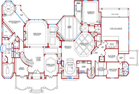 Large Mansion Floor Plans Square Kitchen Layout