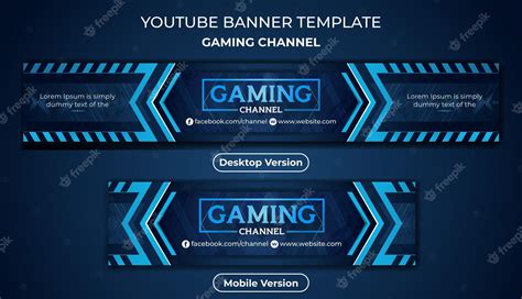 Premium Vector Creative Youtube Gaming Channel Art Template And