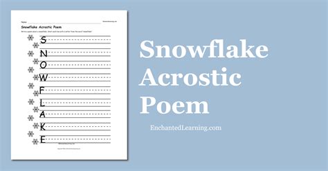 Snowflake Acrostic Poem Enchanted Learning