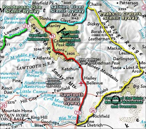Sawtooth Mountains Hiking Map