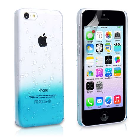 Yousave Iphone 5c Raindrop Hard Case Blue Mobile Ma