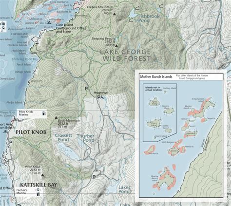 Lake George Boating And Trails Map Green Goat Maps