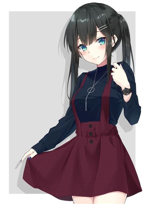 Pin By ໒꒱· ﾟ On 女の子 Anime Girl With Black Hair Kawaii Anime Girl