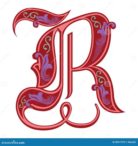 Garnished Gothic Style Font Letter R Stock Photo Image 38517970