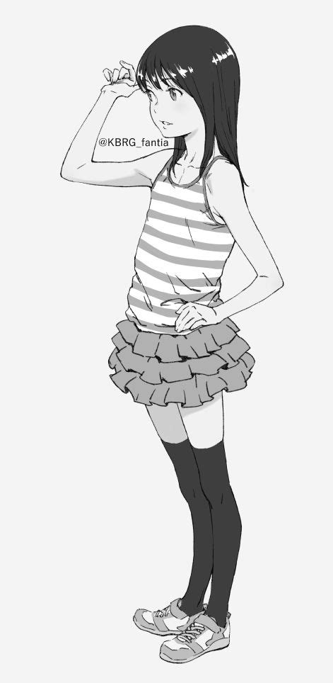 Kbrg Original Lowres 1girl Arm Up Armpits Bare Arms Bare Shoulders Black Hair