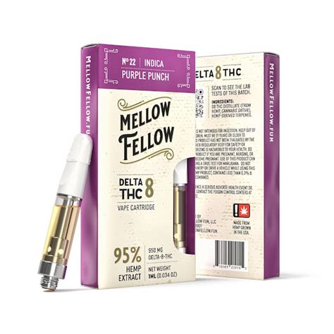 Mellow Fellow Purple Punch Delta 8 Vape Cartridge Herb