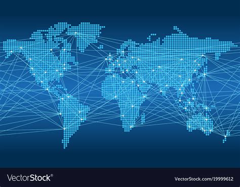 Seamless Map Of The Global Network Royalty Free Vector Image