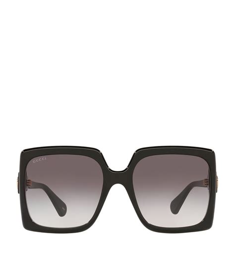 womens gucci black oversized square sunglasses harrods uk
