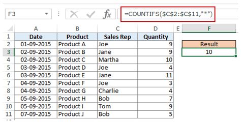 Excel Formula To Count Cells With Text In A Row Texte Sélectionné