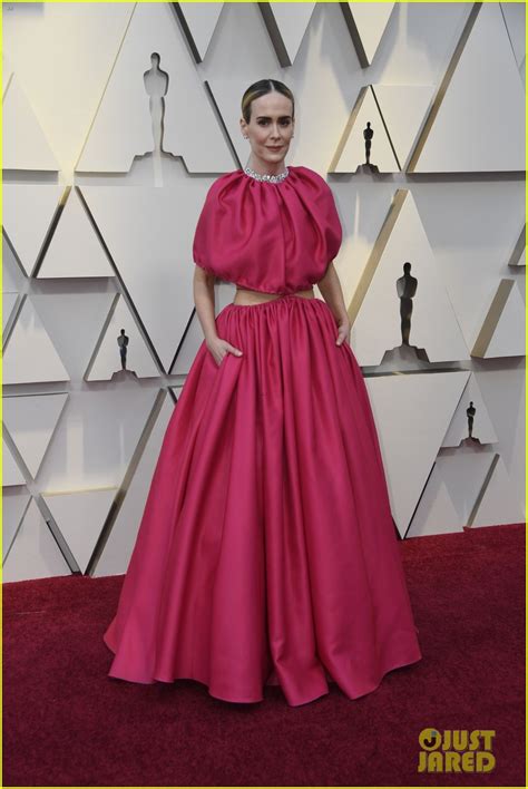Sarah Paulson Wows In Pink At Oscars 2019 Photo 4245351 Oscars Sarah Paulson Photos Just