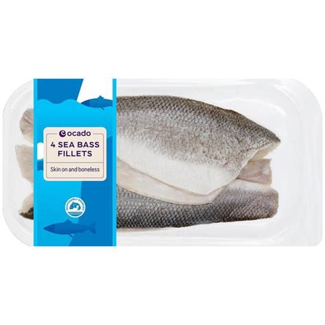 Ocado 4 Sea Bass Fillets Skin On And Boneless Ocado