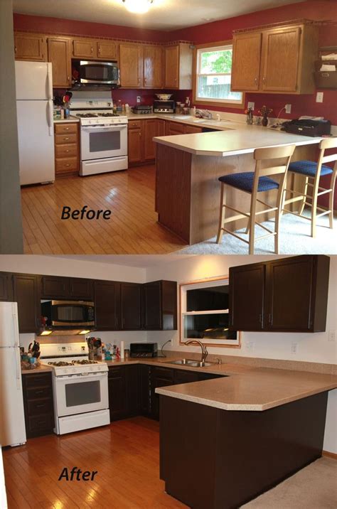 Modern kitchen with dark stain shaker cabinets. 1000+ images about Raised ranch ideas on Pinterest | Split level remodel, Two level deck and ...