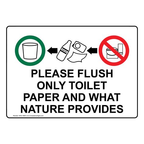 Safety Sign Please Flush Only Toilet Paper And What Nature Provides