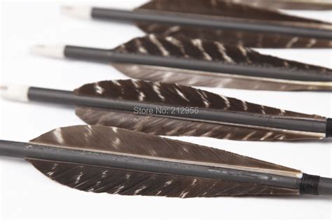 Longbowmaker 12pcs Eagle Tukey Feather Arrows For Longbow With Black