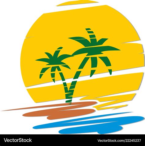 Logo Of Tropical Island Royalty Free Vector Image