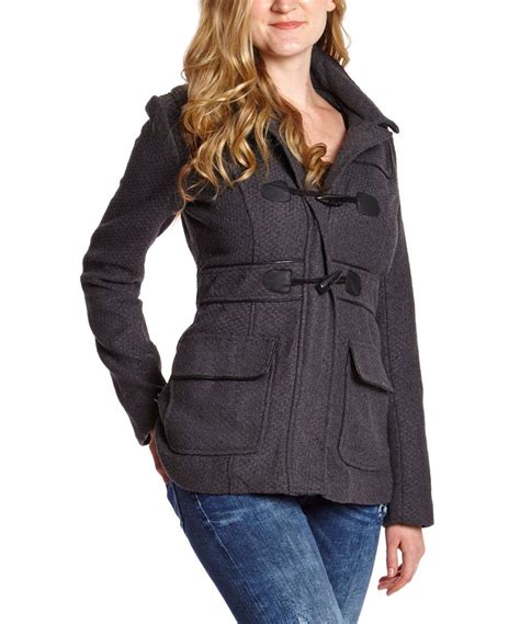 Look What I Found On Zulily Charcoal Faux Leather Trim Toggle Coat
