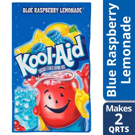 Kool Aid Unsweetened Blue Raspberry Lemonade Powdered Drink Mix