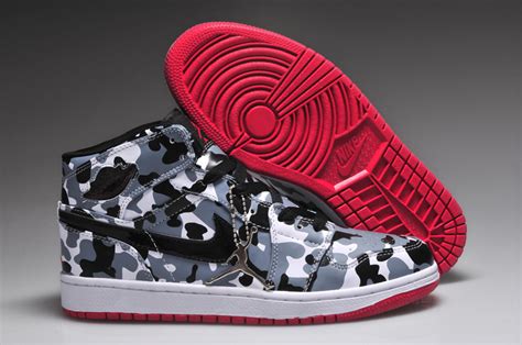 New Nike Air Jordan 1 Camouflage Edition Army White Black Red Shoes