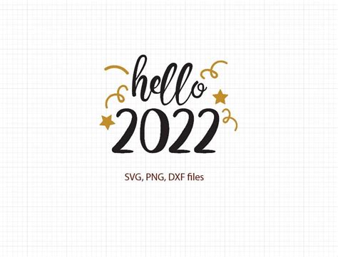 The Text Hello 2020 With Stars And Confetti In Black On A White Background