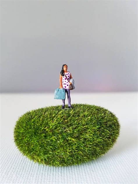 Miniature World Terrarium People Tiny Girl In Purple Polka Dot Etsy